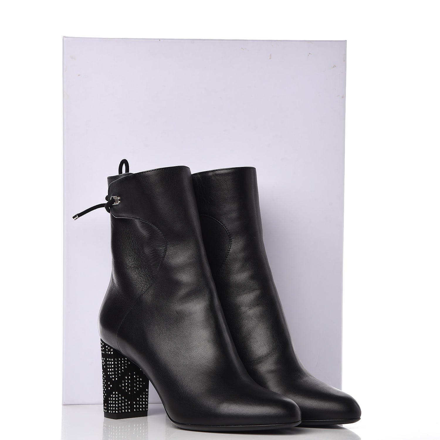 Christian Dior Calfskin Studded Stellar Ankle Boots 38 Black 10 of 10