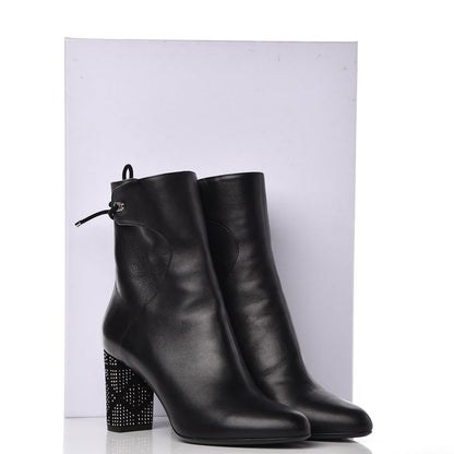 Christian Dior Calfskin Studded Stellar Ankle Boots 38 Black 10 of 10