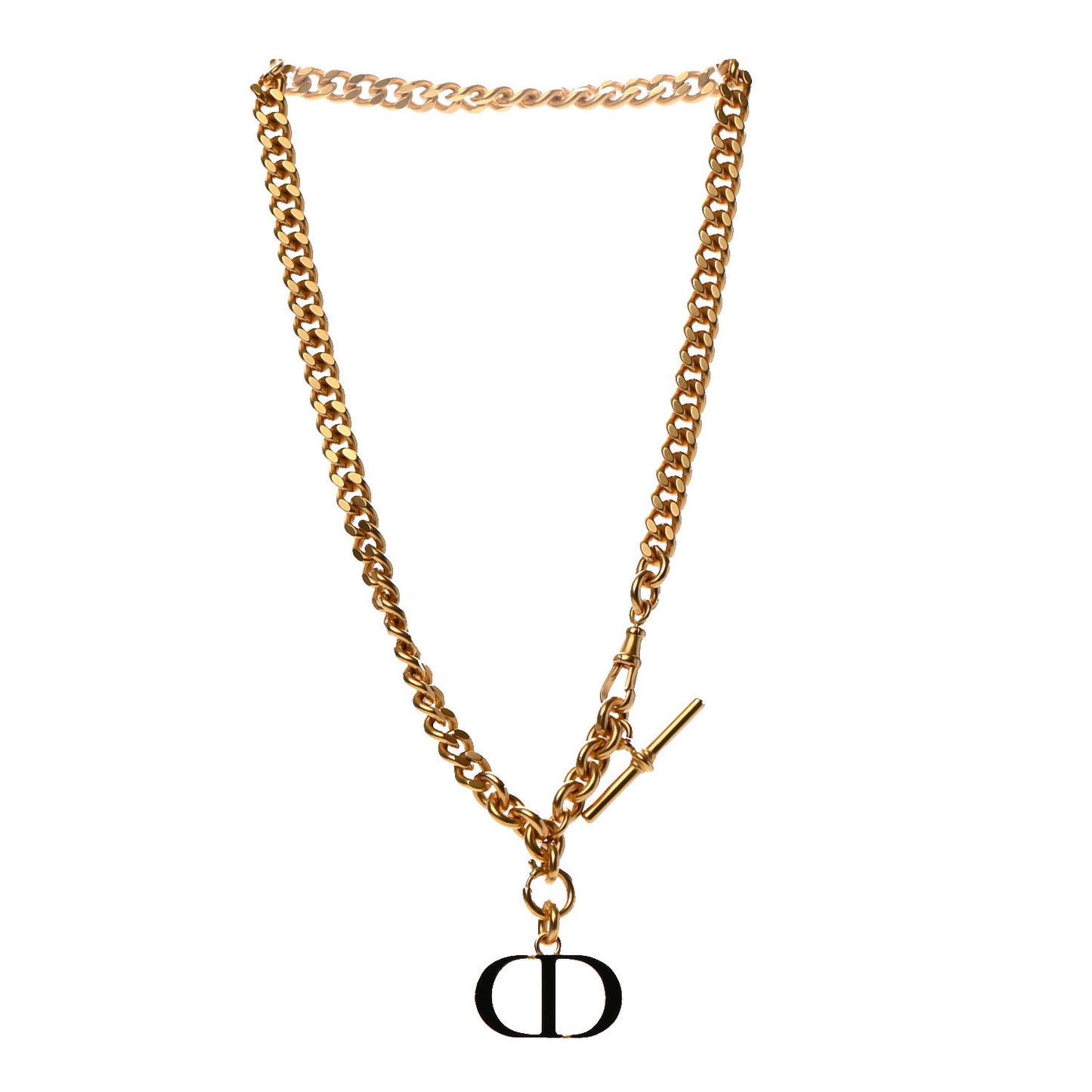 Metal CD Necklace Gold