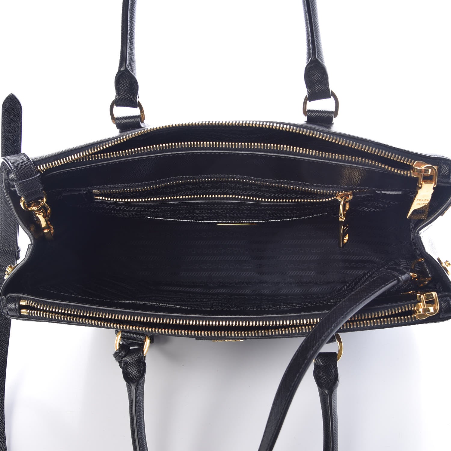Prada Saffiano Medium Galleria Double Zip Tote Black 5 of 7