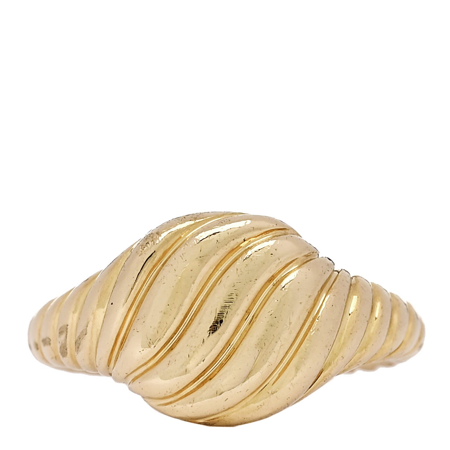 18K Yellow Gold Sculpted Cable Pinky Ring 47 4