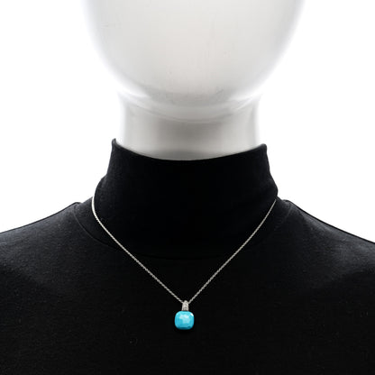 Pomellato 18K White Gold Diamond Turquoise Capri Pendant Necklace 2 of 5