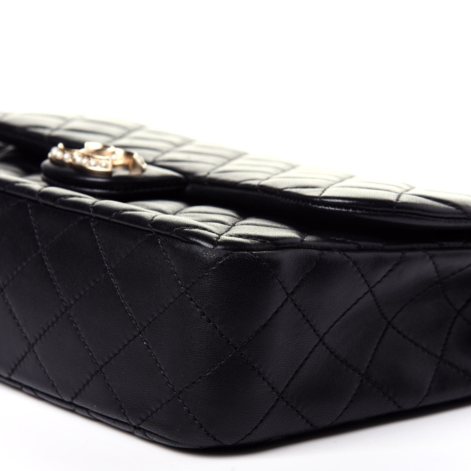 Chanel Lambskin Quilted Medium Westminster Pearl Flap Black 9 of 13