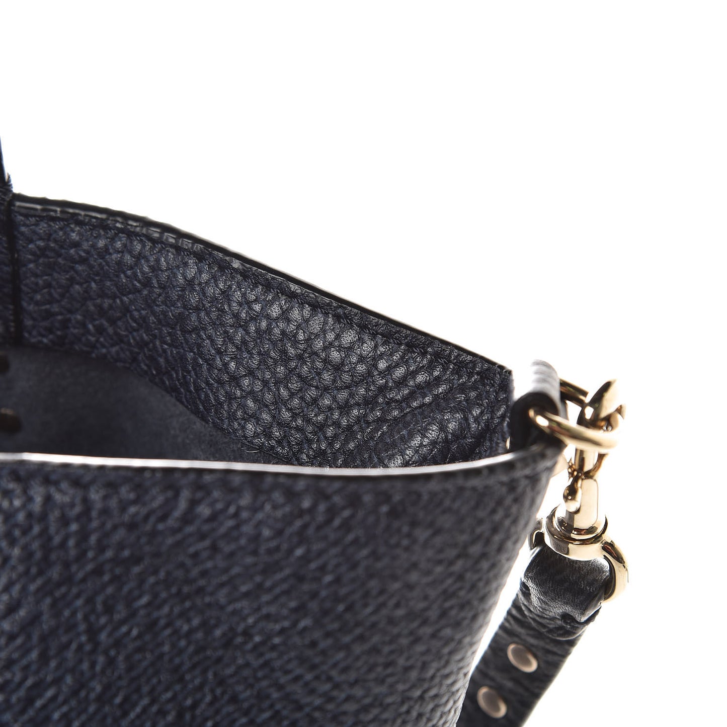 Pebbled Calfskin Medium Rockstud Tote Deep Denim