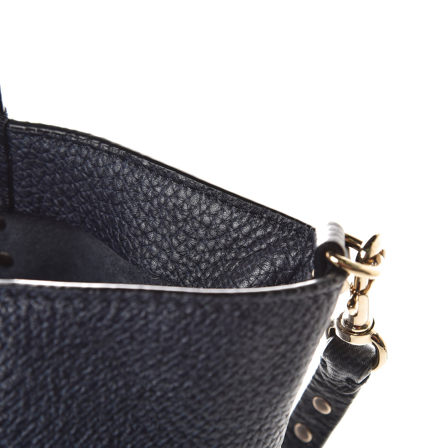 Valentino Garavani Pebbled Calfskin Medium Rockstud Tote Deep Denim 10 of 12