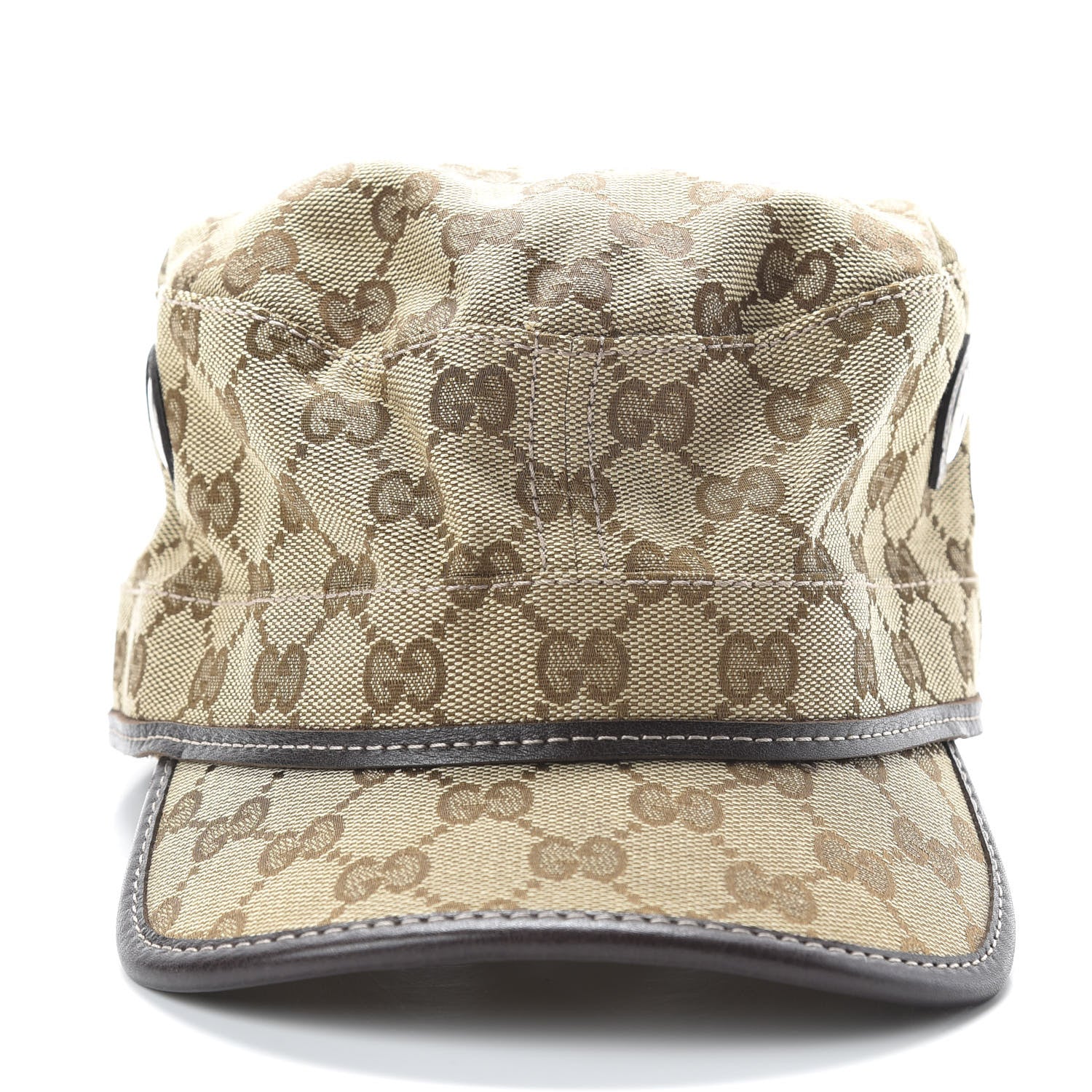 Gucci Monogram Military Hat XL Brown 3 of 7