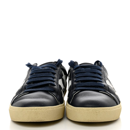 Saint Laurent Calfskin Star Court Sneakers Navy White Optique 36.5 2 of 9