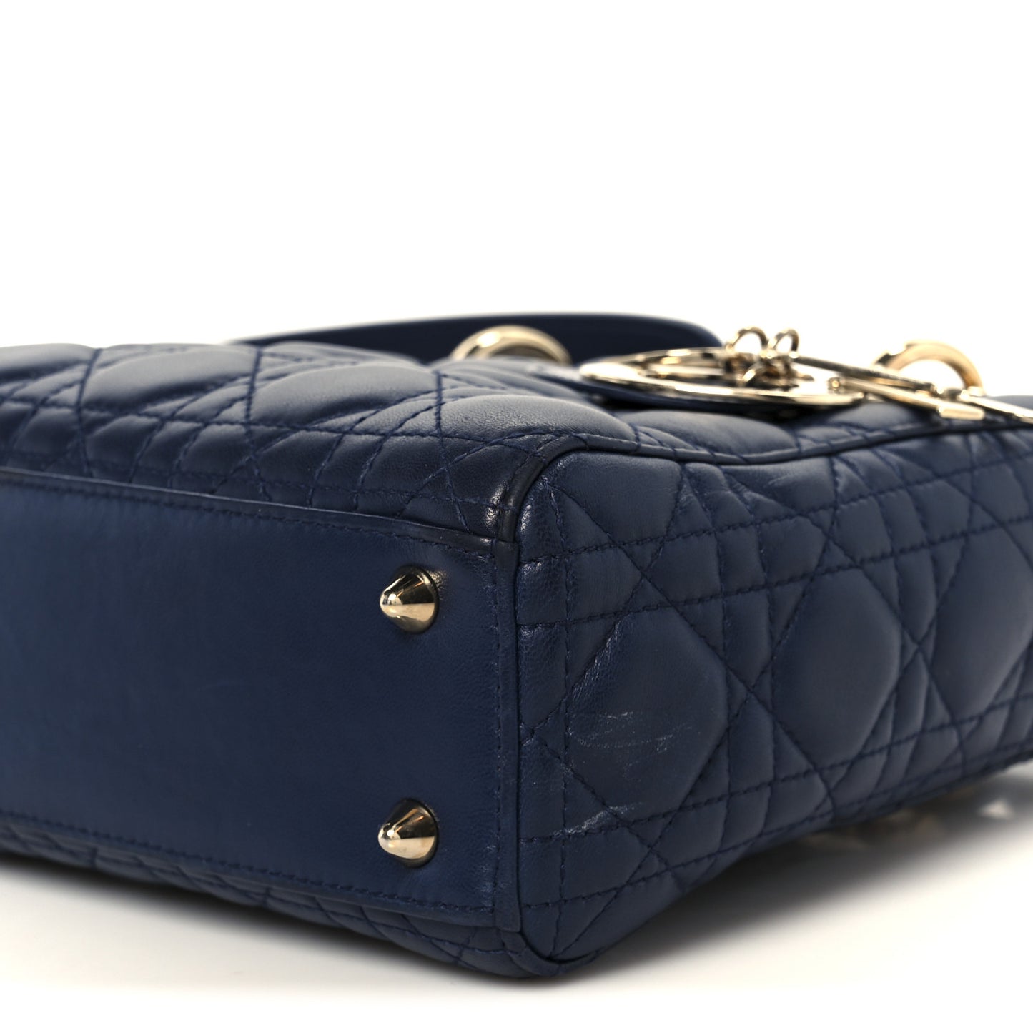 Lambskin Cannage Small Lucky Badges My Lady Dior Navy