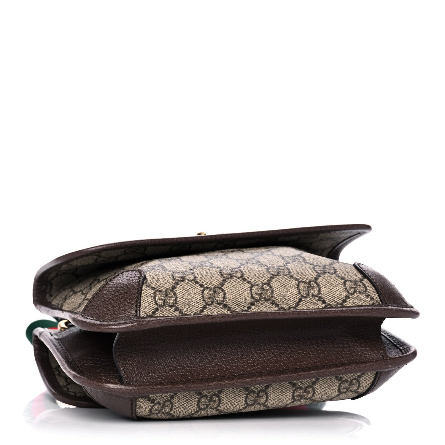 Gucci GG Supreme Monogram Web Small Neo Vintage Double Flap Messenger Bag Beige New Acero 4 of 14