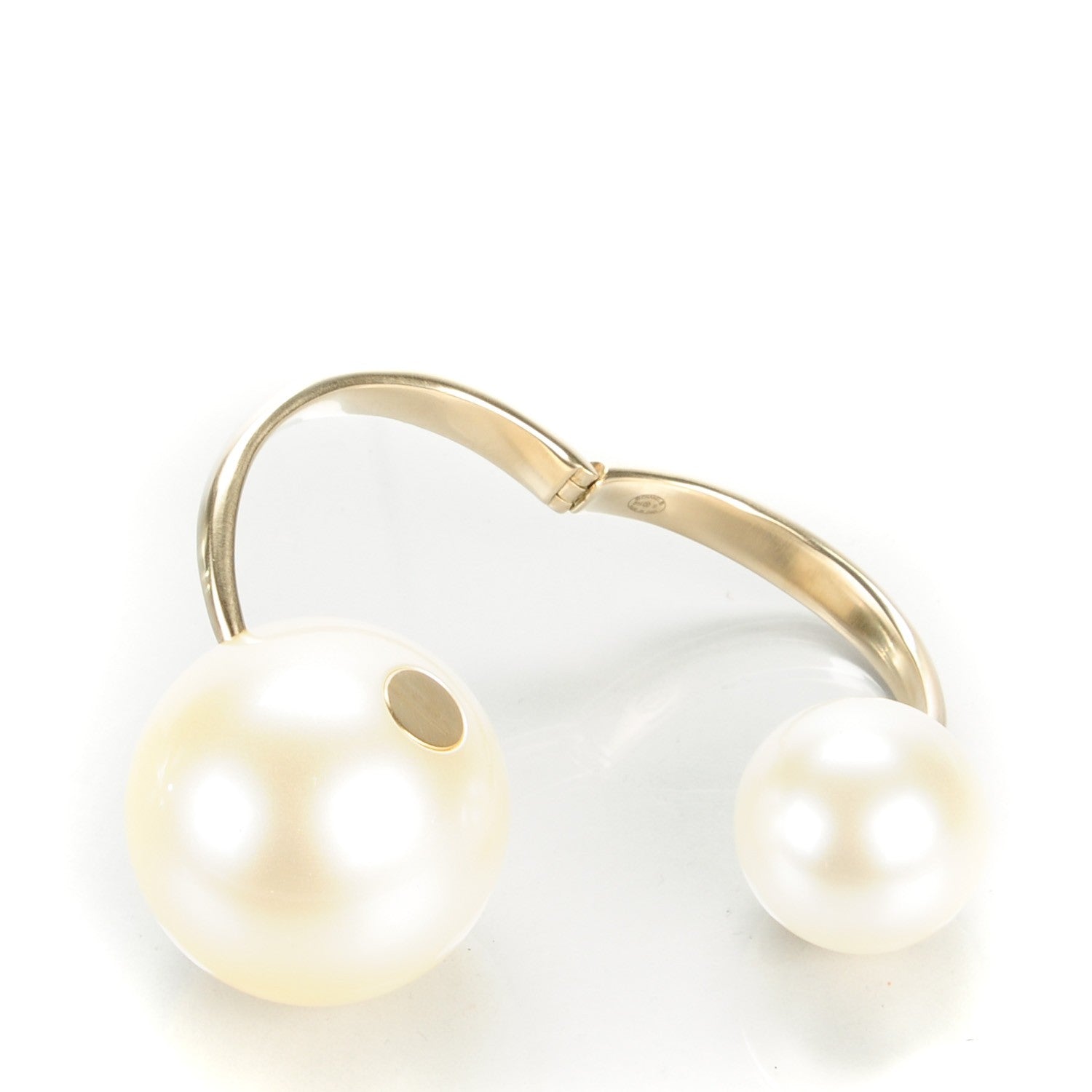 Chanel Double Pearl Cuff Gold 4 of 6