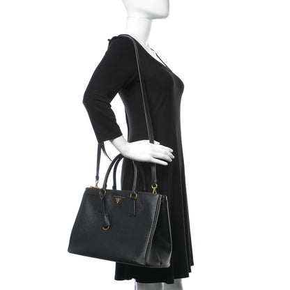 Prada Saffiano Medium Galleria Double Zip Tote Black 2 of 15