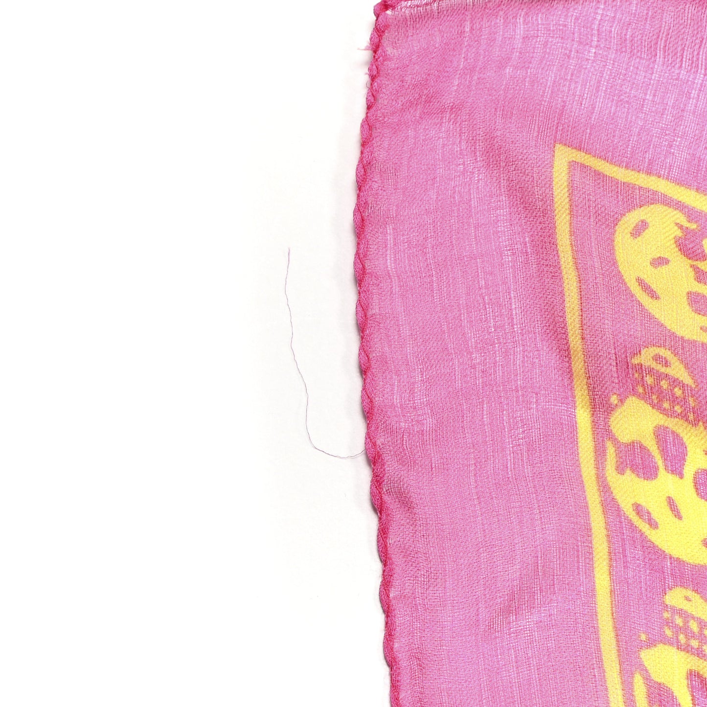 Silk Chiffon Skull Scarf Pink Yellow
