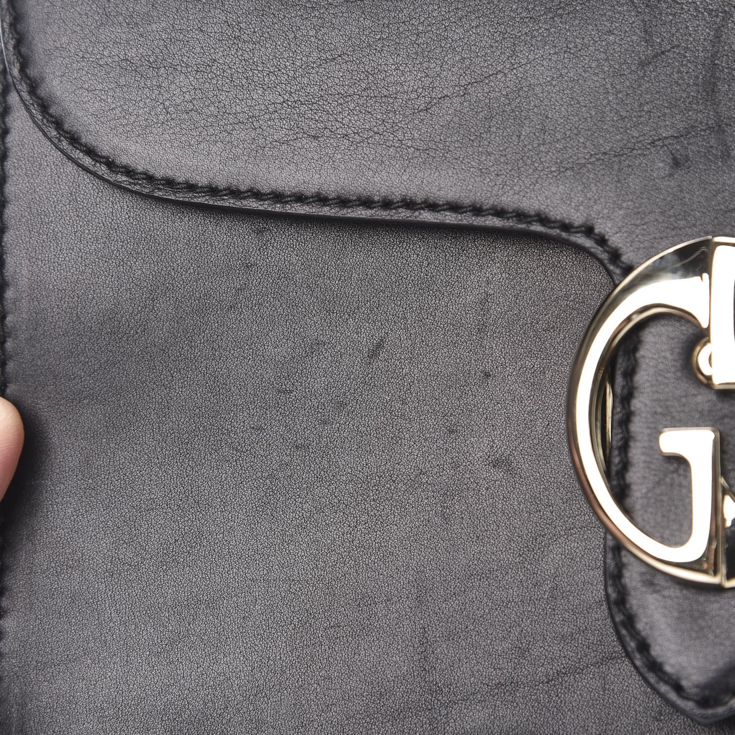 Gucci Calfskin Medium 1973 Shoulder Flap Bag Black 13 of 17