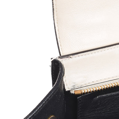 Celine Calfskin Suede Whipsnake Medium Trapeze Black White 10 of 18