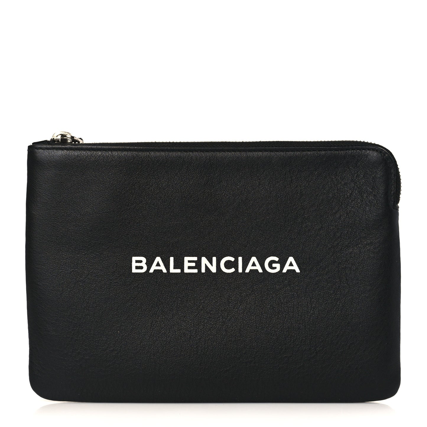 Calfskin Logo Medium Everyday Pouch Black