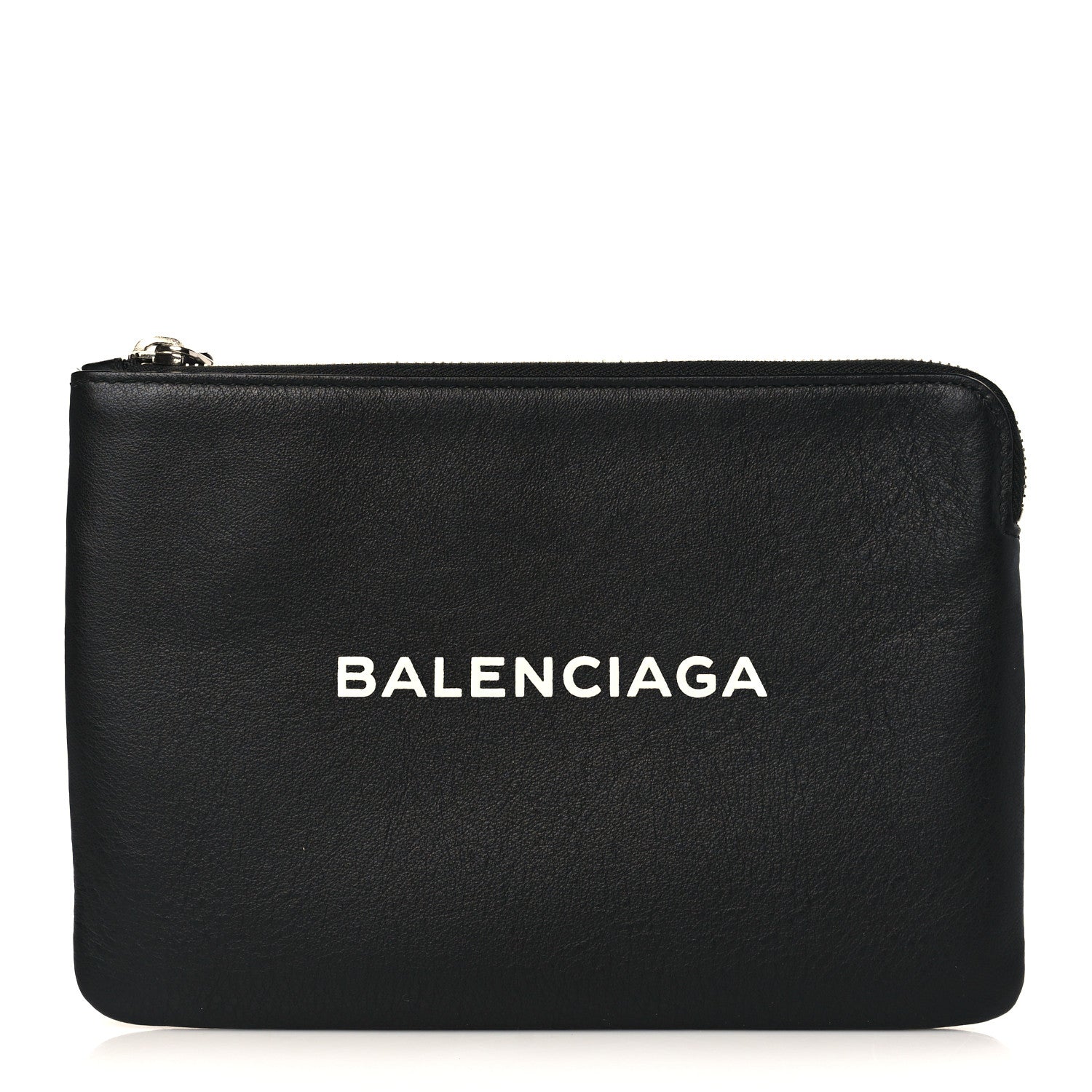 Balenciaga Calfskin Logo Medium Everyday Pouch Black 1 of 7