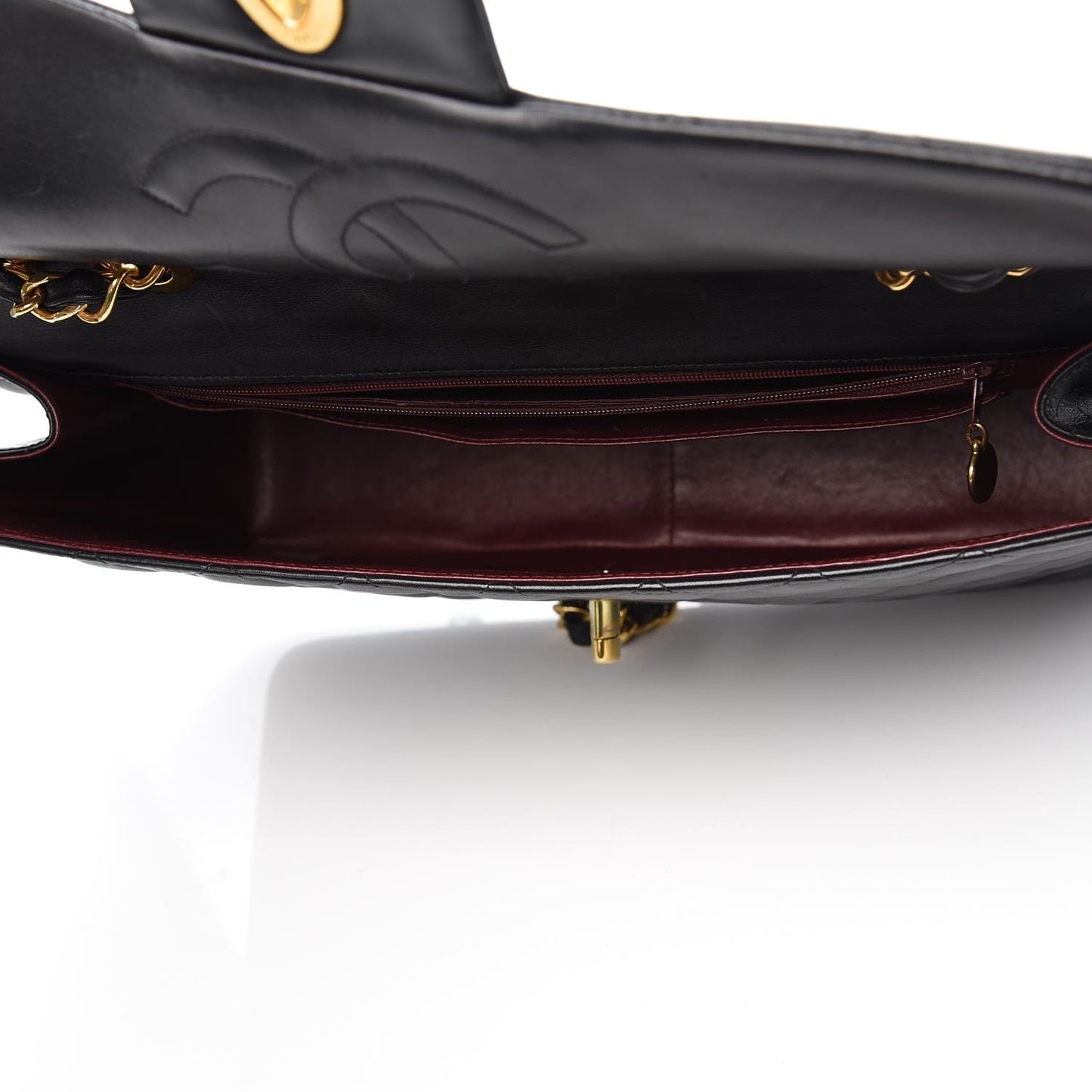 Lambskin Quilted XL Jumbo Single Flap Black