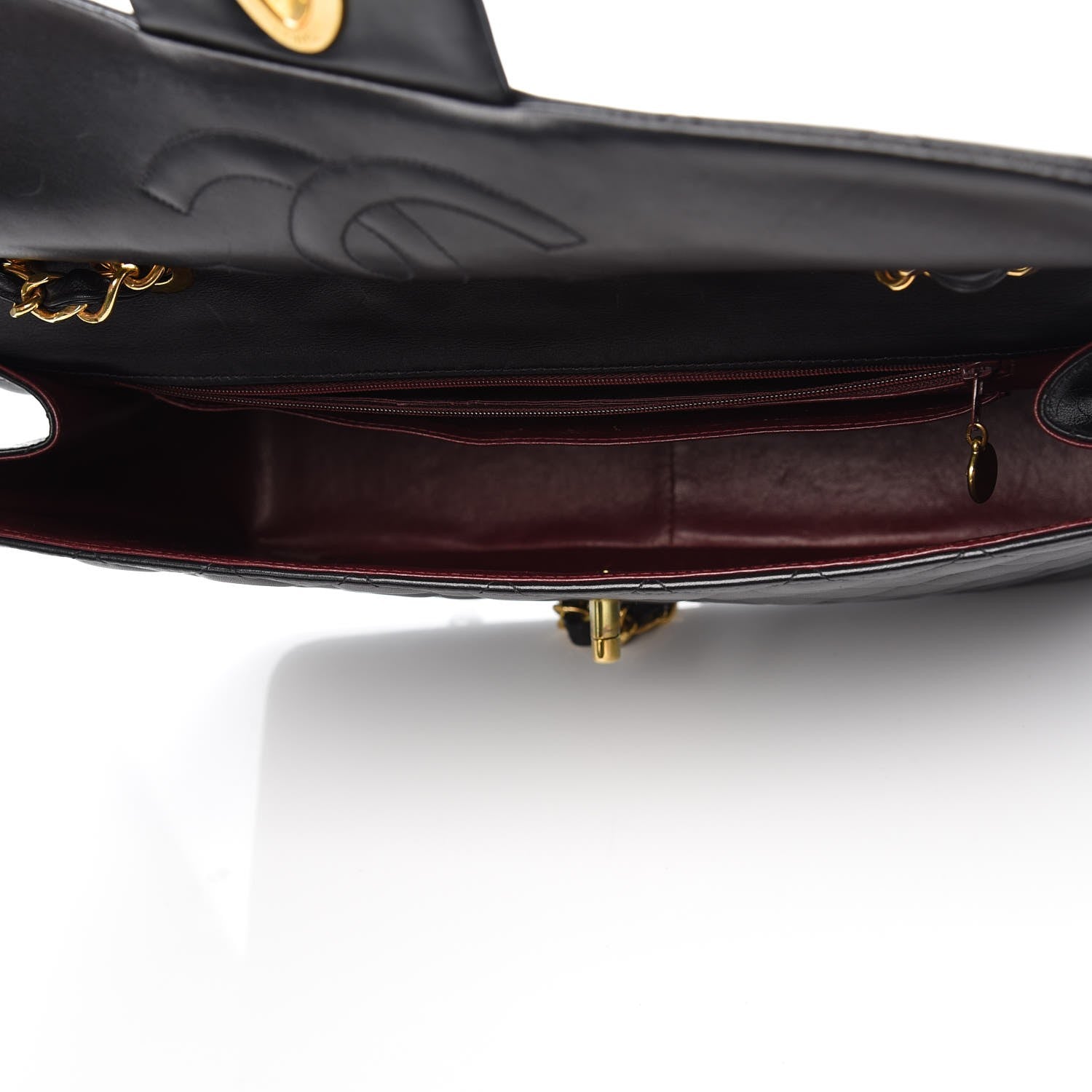 Chanel Lambskin Quilted XL Jumbo Single Flap Black 6 of 10