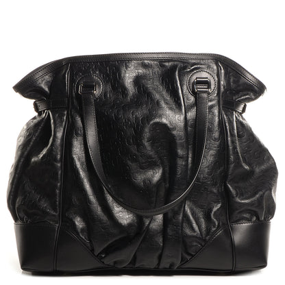 Gucci Horsebit Embossed Full Moon Tote Black 1 of 7