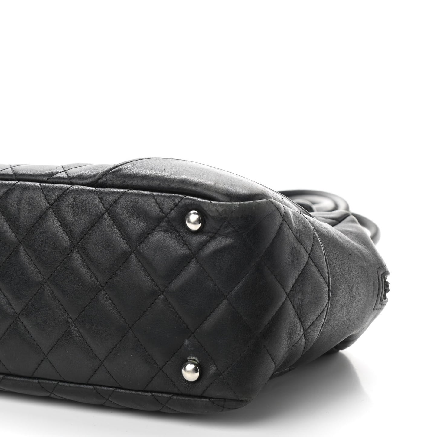 Calfskin Quilted Large Cambon Bowler Black