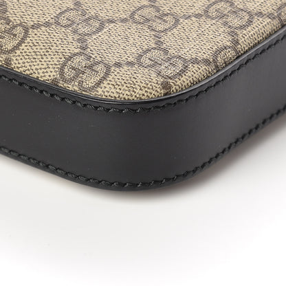 Gucci GG Supreme Monogram Flat Messenger Bag Black 10 of 10
