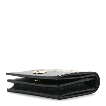 Gucci Dollar Calfskin GG Supreme Monogram GG Marmont Card Case Black Beige Ebony 8 of 11