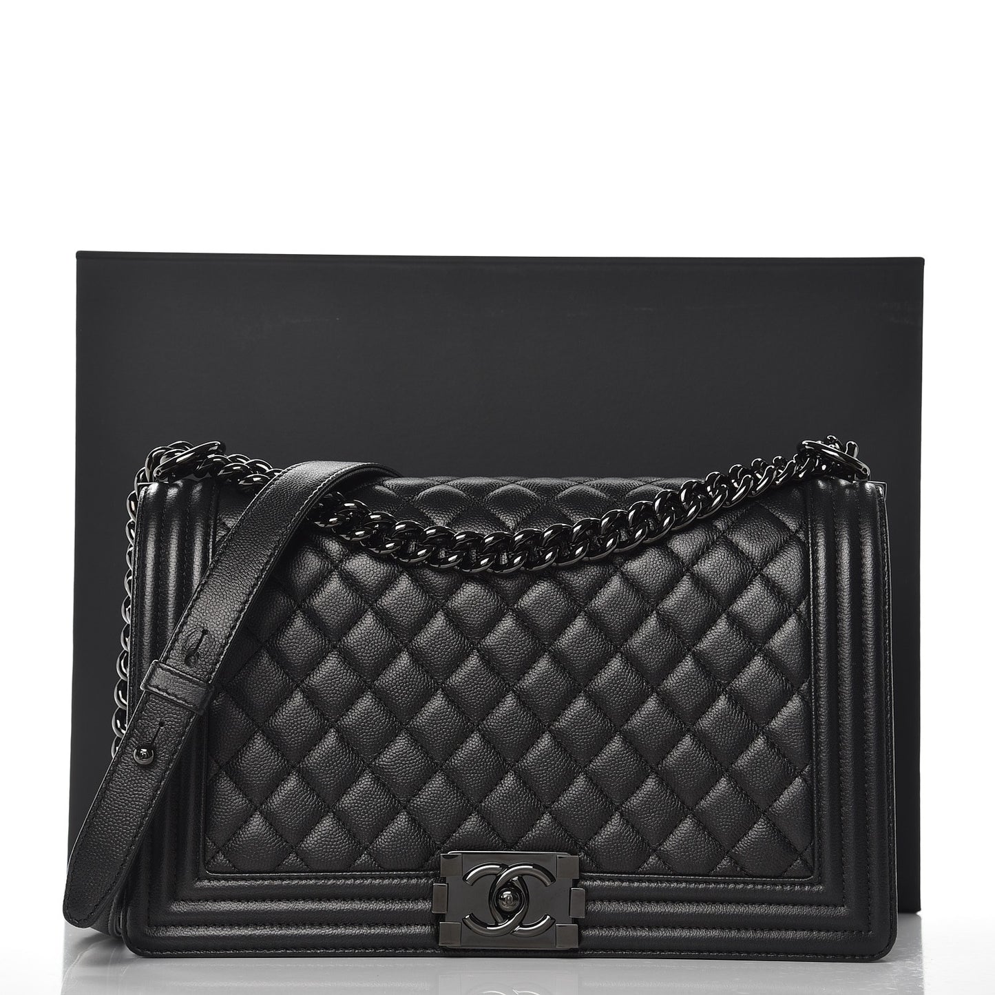Caviar Quilted New Medium Boy Flap So Black