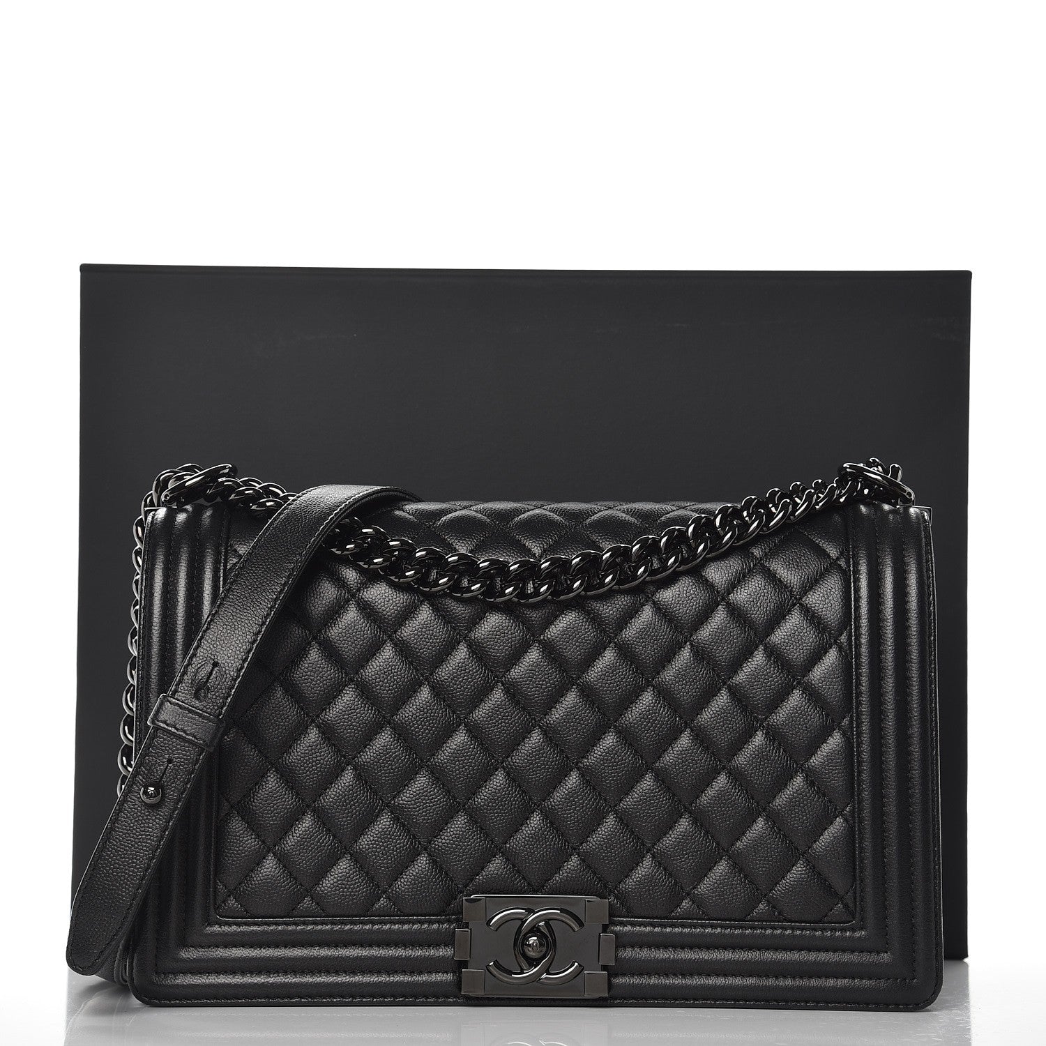 Chanel Caviar Quilted New Medium Boy Flap So Black 8 of 8