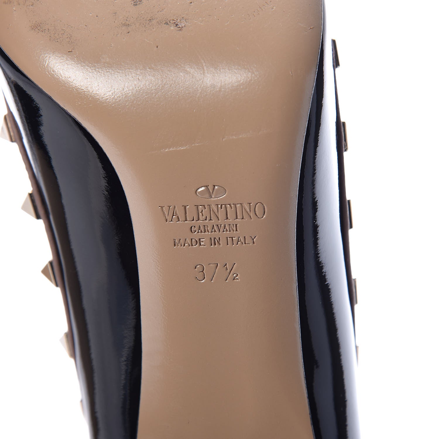 Valentino Garavani Patent Rockstud 85mm Pumps 37.5 Black Poudre 6 of 7