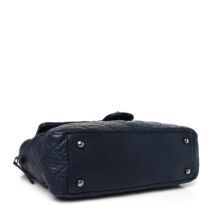 Chanel Sheepskin Quilted Medium Trapezio Camera Case Navy 4 of 10