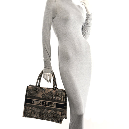 Christian Dior Canvas Embroidered Medium Dioriviera Toile De Jouy Book Tote Black 2 of 14