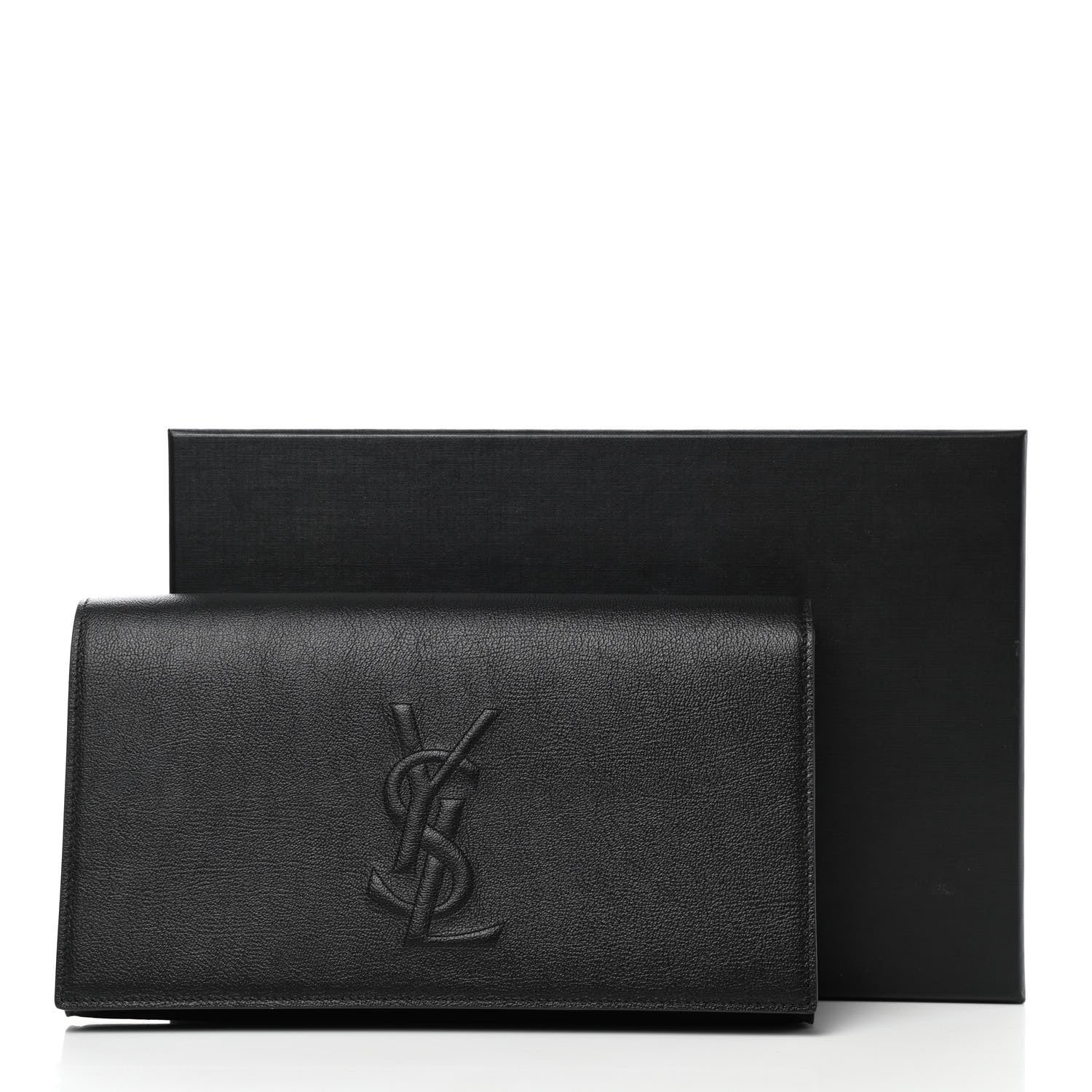 Saint Laurent Calfskin Monogram Large Belle De Jour Clutch Black 13 of 13