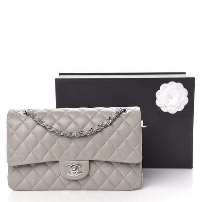 Chanel Lambskin Quilted Medium Double Flap Grey 21 of 21