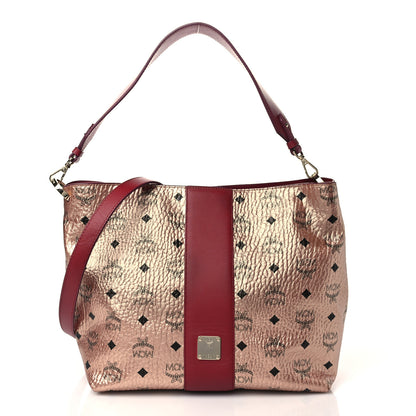 MCM Metallic Visetos Medium Klara Hobo Champagne Gold 1 of 6