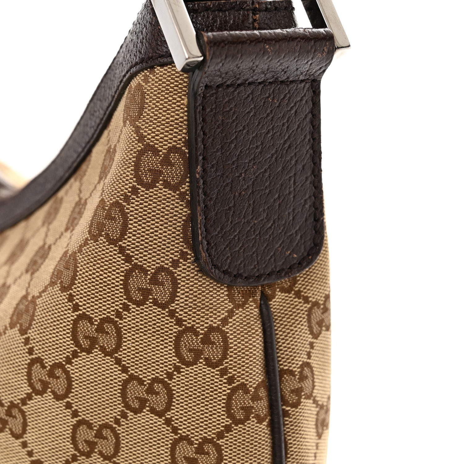 Gucci Monogram Web Medium Half Moon Hobo Dark Brown 11 of 13