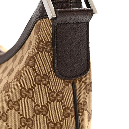 Gucci Monogram Web Medium Half Moon Hobo Dark Brown 11 of 13