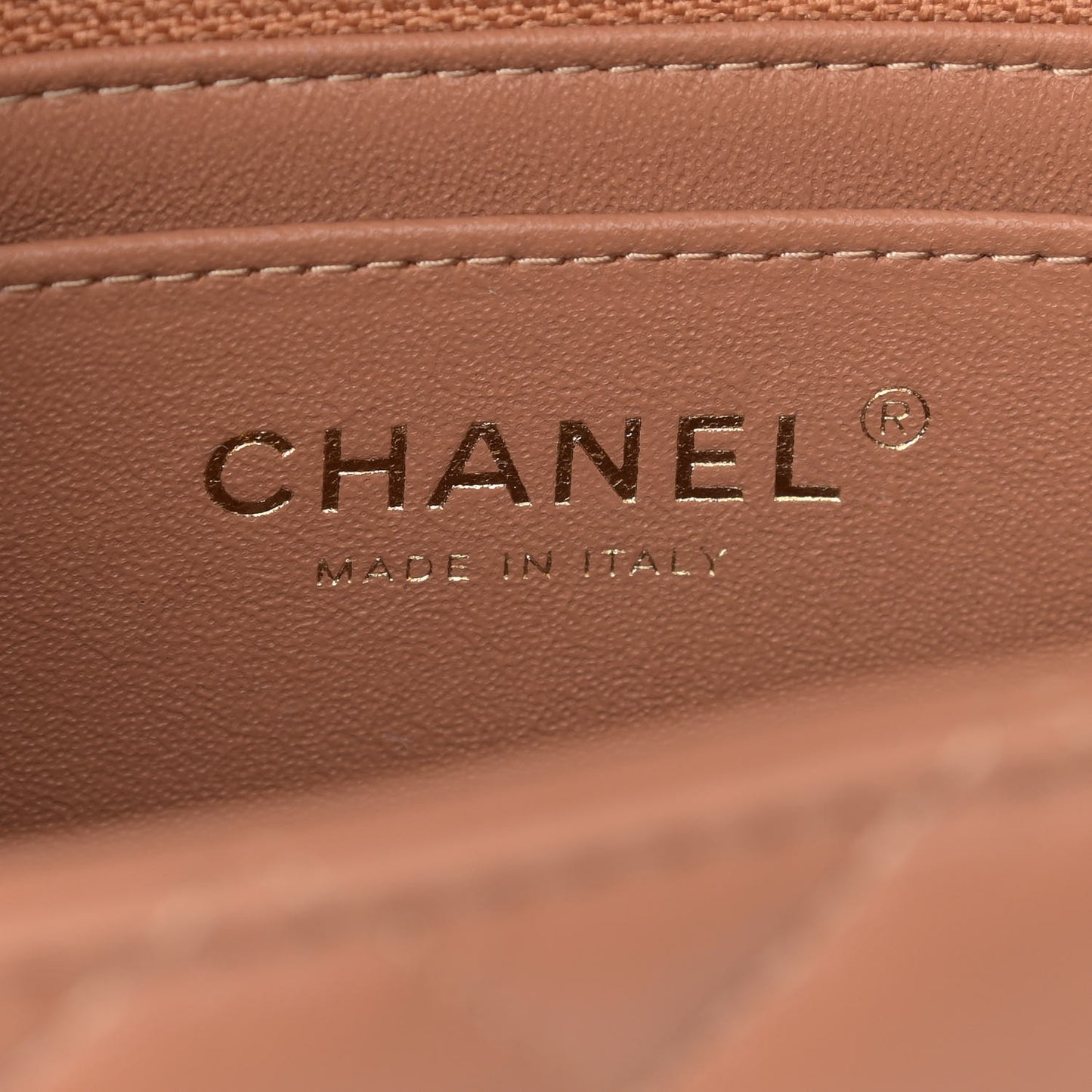 Lambskin Quilted Mini Rectangular Flap Brown