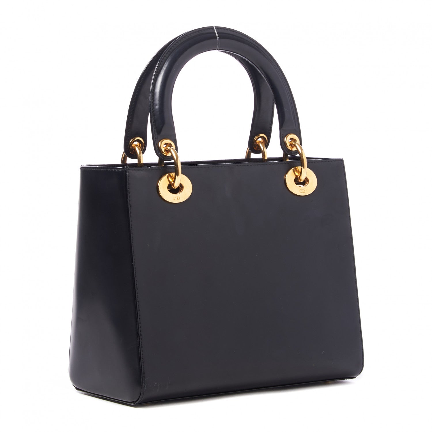 Christian Dior Glazed Calfskin Medium Lady Dior Black 2 of 7