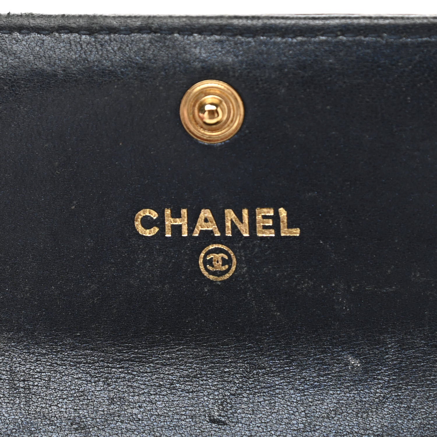 Chanel Lambskin Camellia Embossed Flap Card Holder Navy 6 of 8