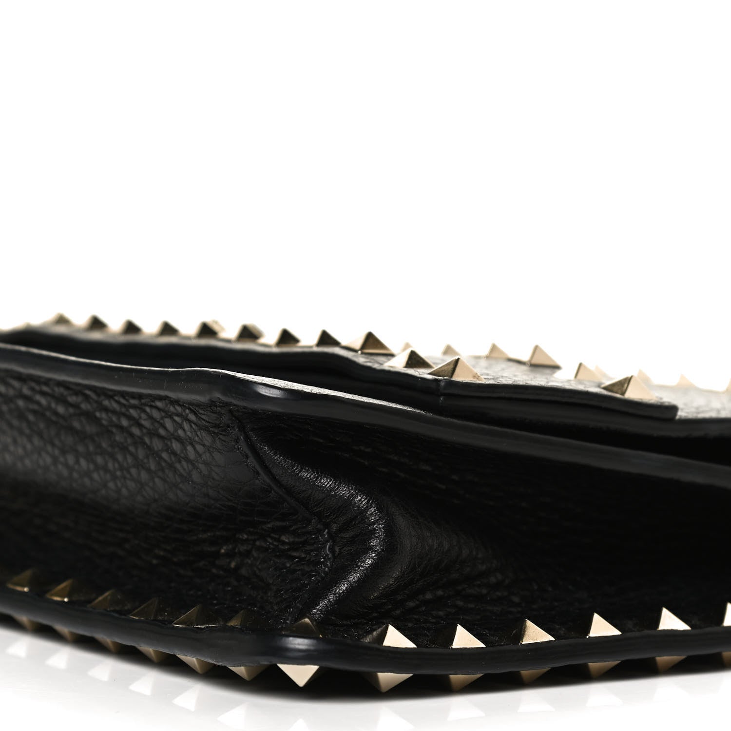 Valentino Garavani Pebbled Calfskin Rockstud Side Slip Crossbody Black 9 of 9