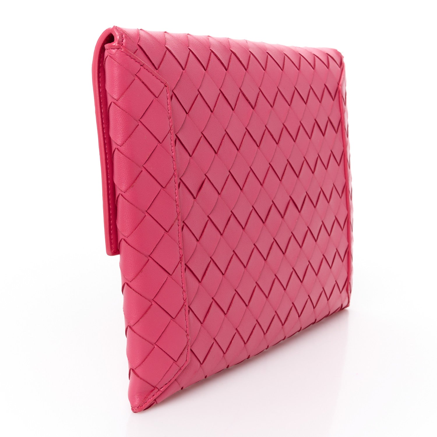 Bottega Veneta Nappa Intrecciato Flap Pouch Cranberry 3 of 8
