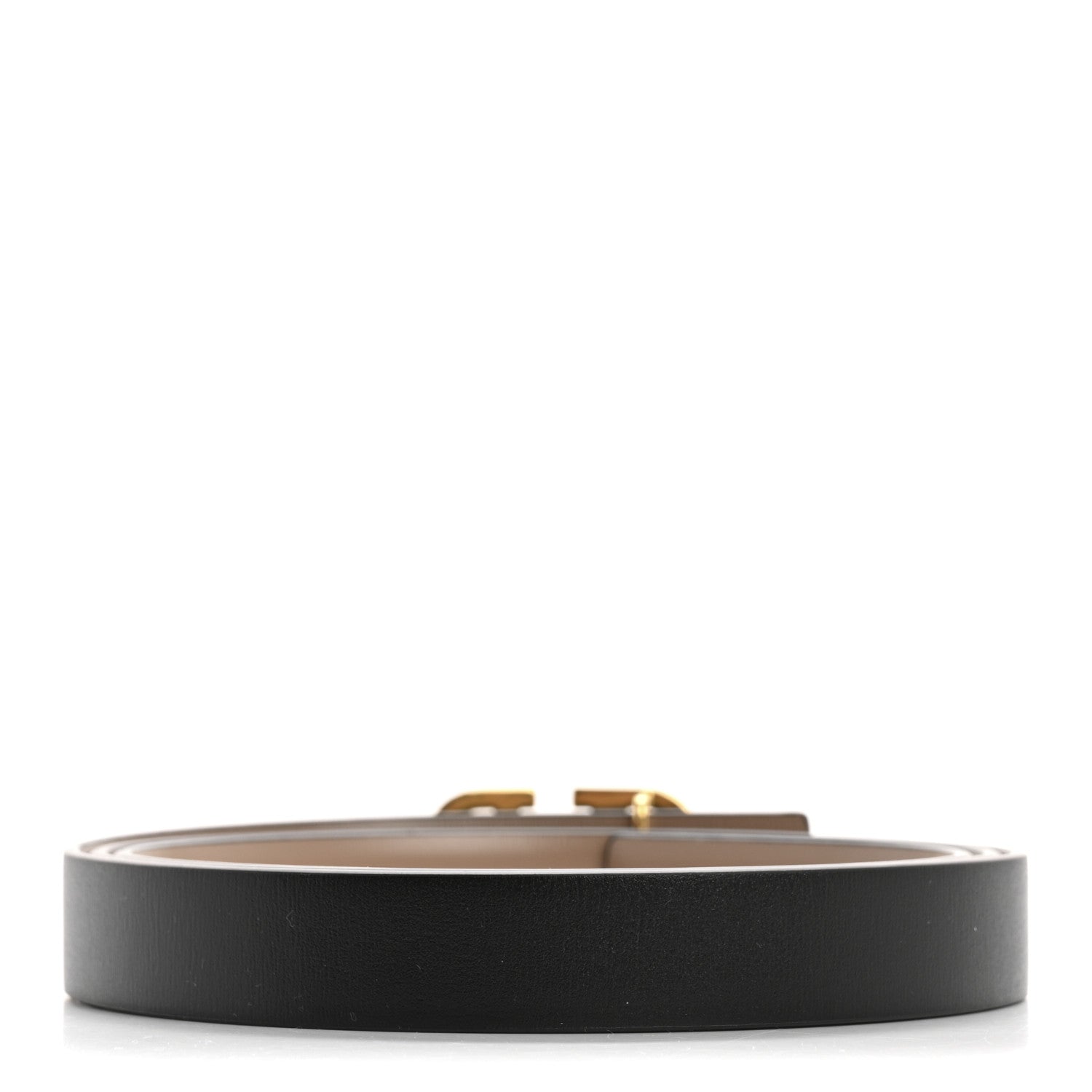 Valentino Garavani Glossy Calfskin VLogo Reversible 20mm Belt 100 40 Smokey Beige Black 2 of 4