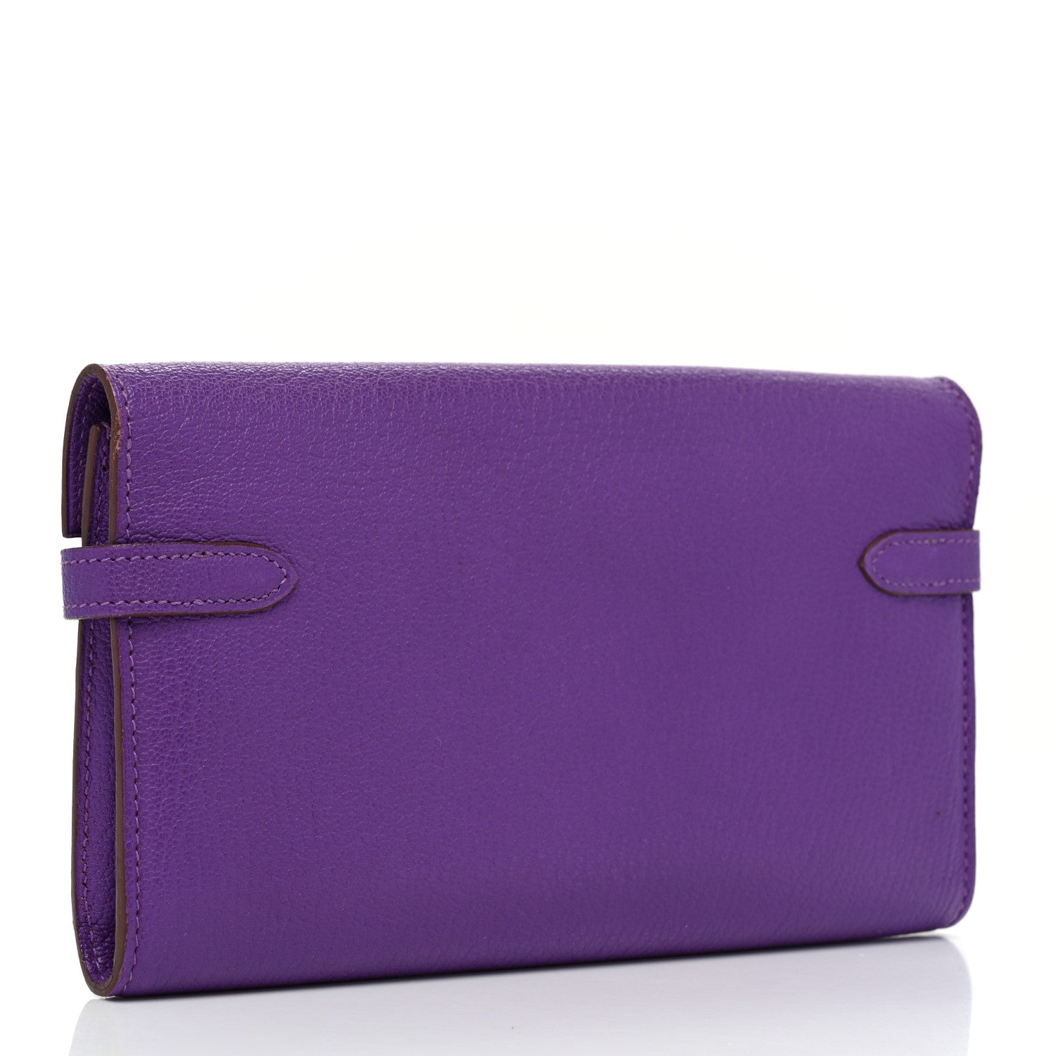 Hermes Chevre Mysore Kelly Longue Wallet Violet 3 of 11