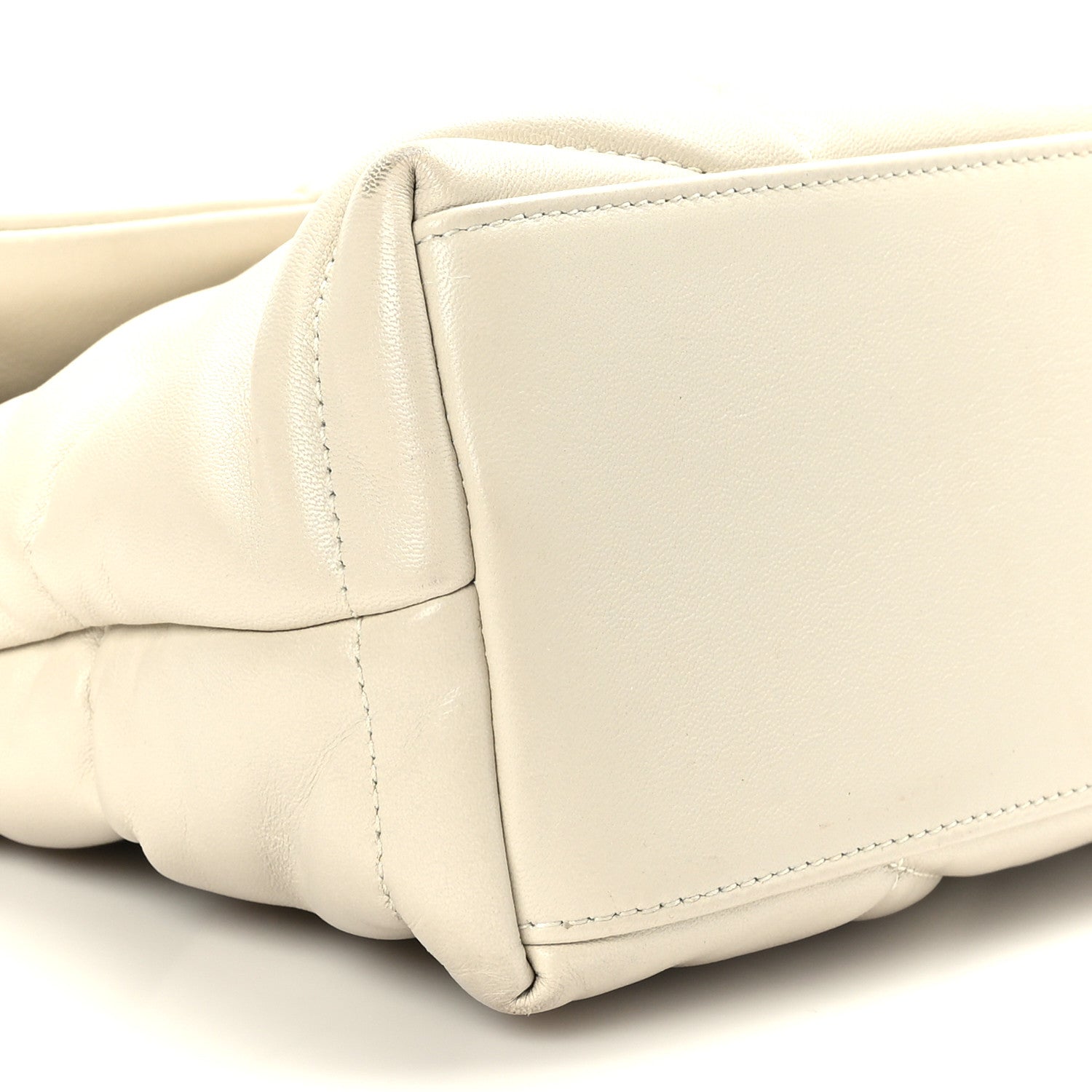 Saint Laurent Lambskin Quilted Small Loulou Puffer Monogram Chain Satchel Crema Soft 8 of 9