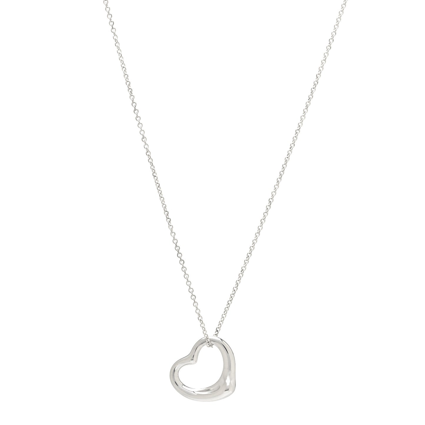 Sterling Silver 22mm Elsa Peretti Open Heart Pendant Necklace