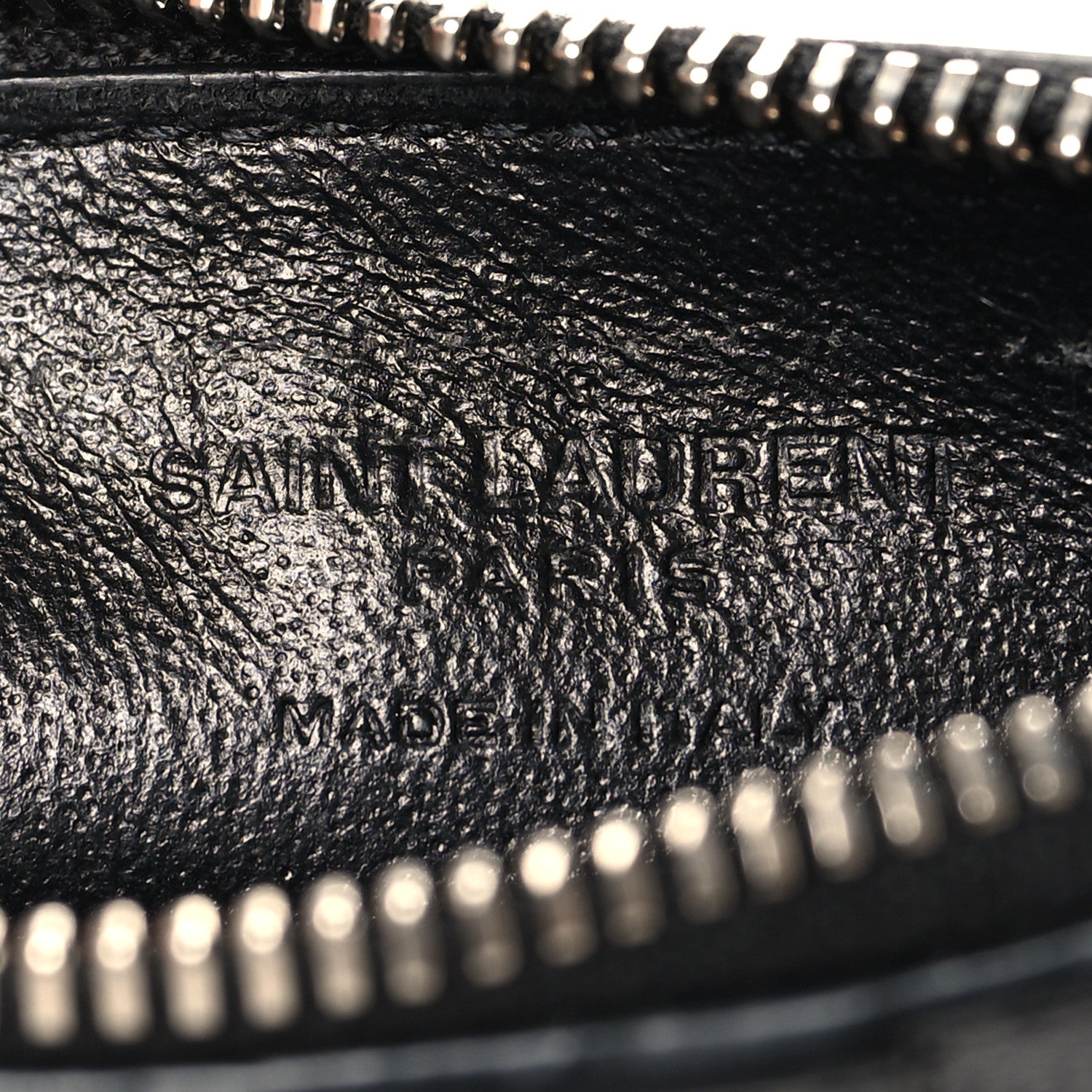 Saint Laurent Grained Calfskin 5 Fragments Zip Pouch Card Holder Black 6 of 8