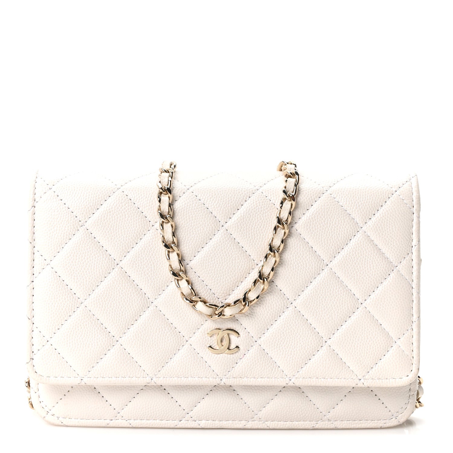 Chanel Caviar Quilted Wallet On Chain WOC White 1 of 11