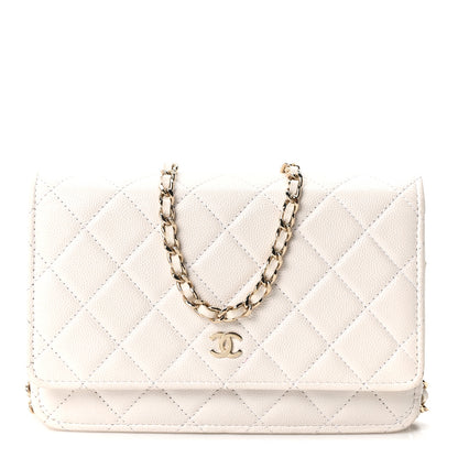 Chanel Caviar Quilted Wallet On Chain WOC White 1 of 11