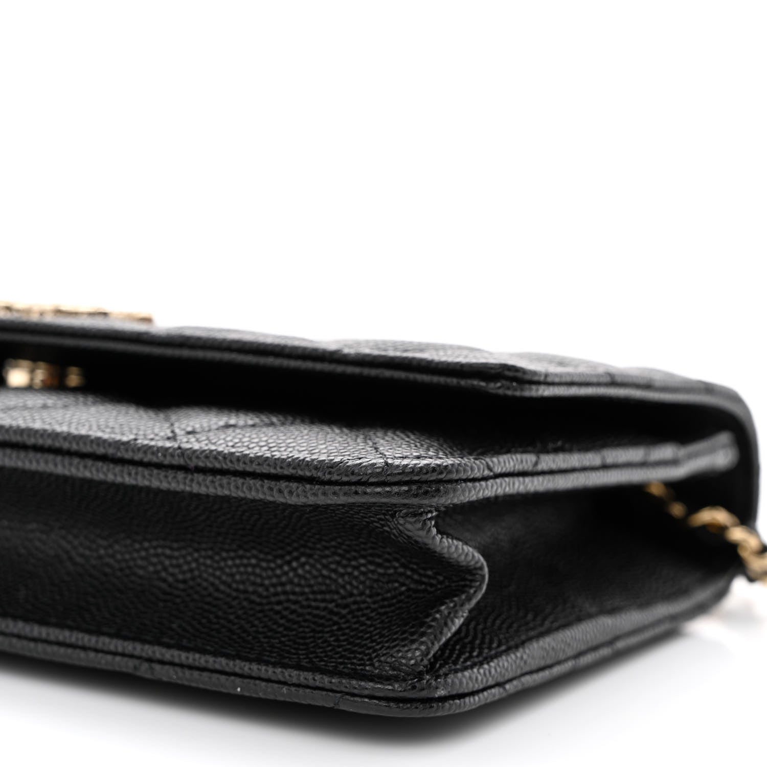 Chanel Caviar Quilted Crystal CC Wallet On Chain WOC Black 11 of 12
