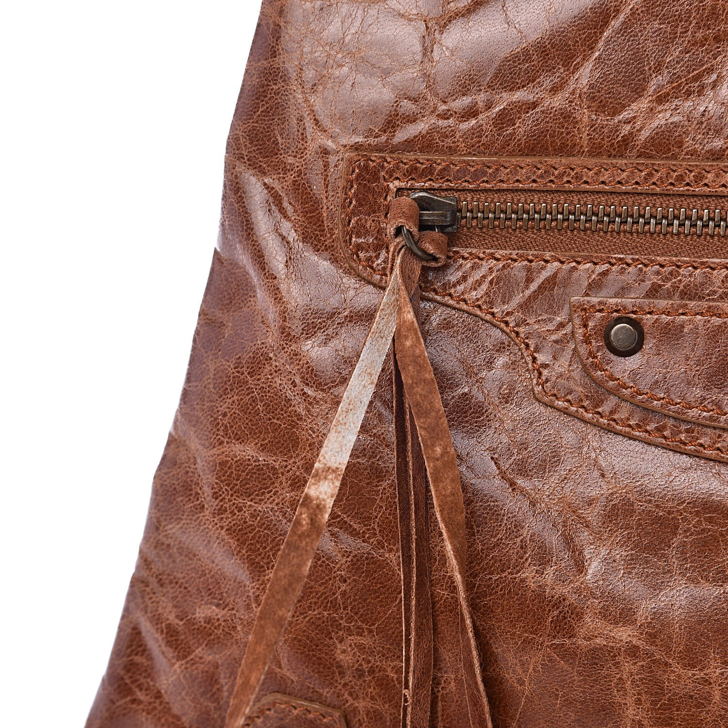 Balenciaga Chevre Small Aumonière Wristlet Cognac 10 of 10